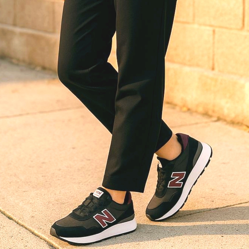 New Balance Women's Black and Burgundy Sneakers